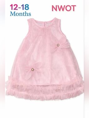 Pink Tulle Flower Girl Dress - 12-18 Months